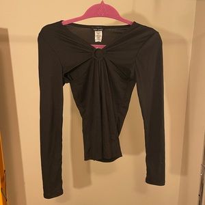 Black long sleeve cutout top